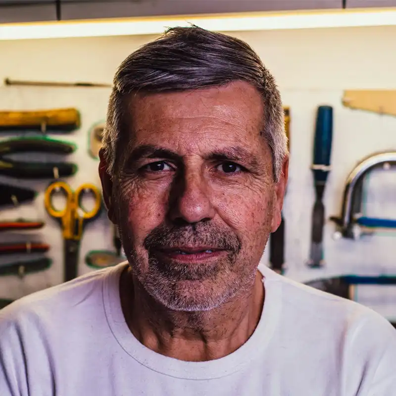Man in garage